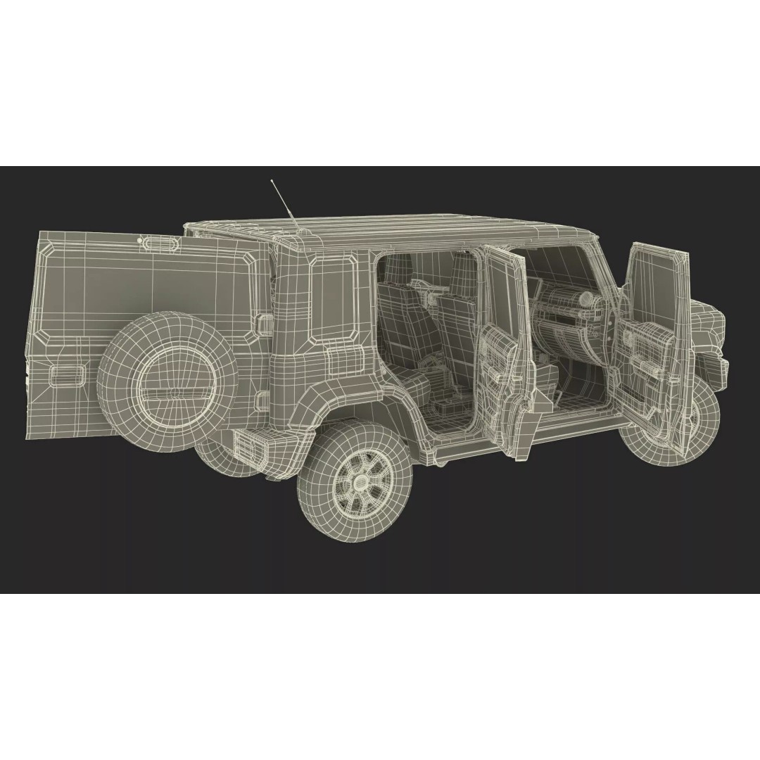 Red SUV 3D Model – Rigged Compact Off-Road Vehicle, FBX, PBR - View 35