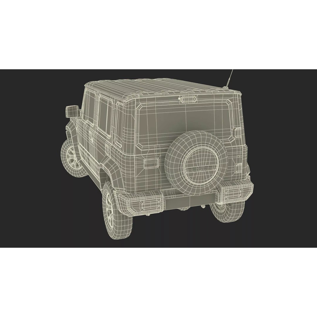 Red SUV 3D Model – Rigged Compact Off-Road Vehicle, FBX, PBR - View 39