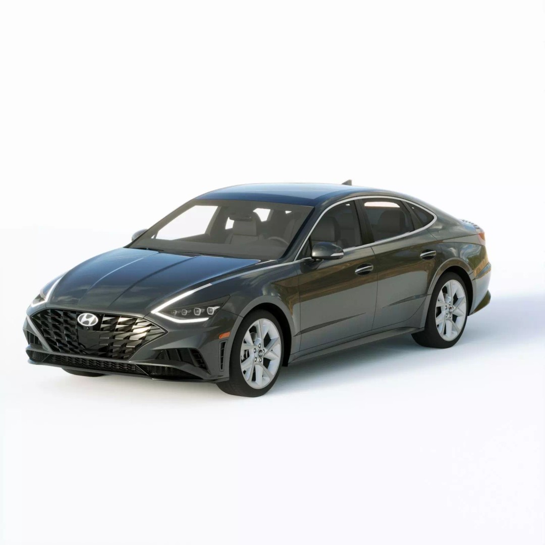 Hyundai Sonata 2020 3D Model – High Poly Car Asset, FBX, Blender - View 2