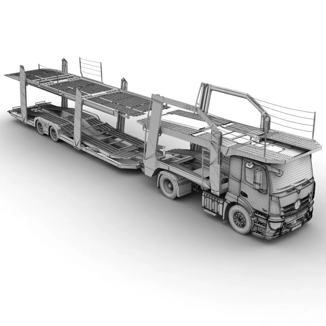 Mercedes-Benz Antos 3D Model – Realistic Truck Transporter, FBX, OBJ - View 32