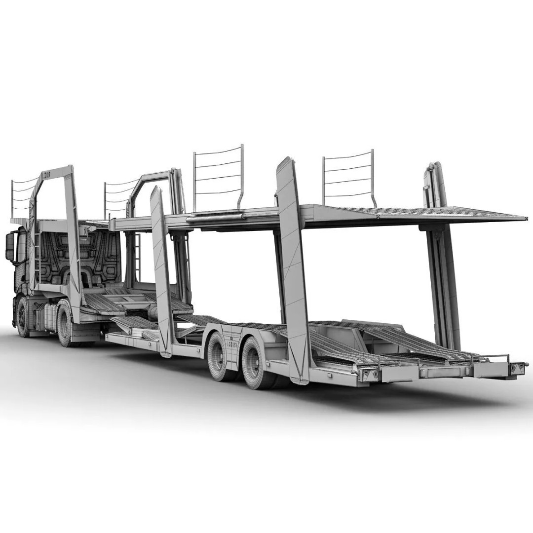 Mercedes-Benz Antos 3D Model – Realistic Truck Transporter, FBX, OBJ - View 33