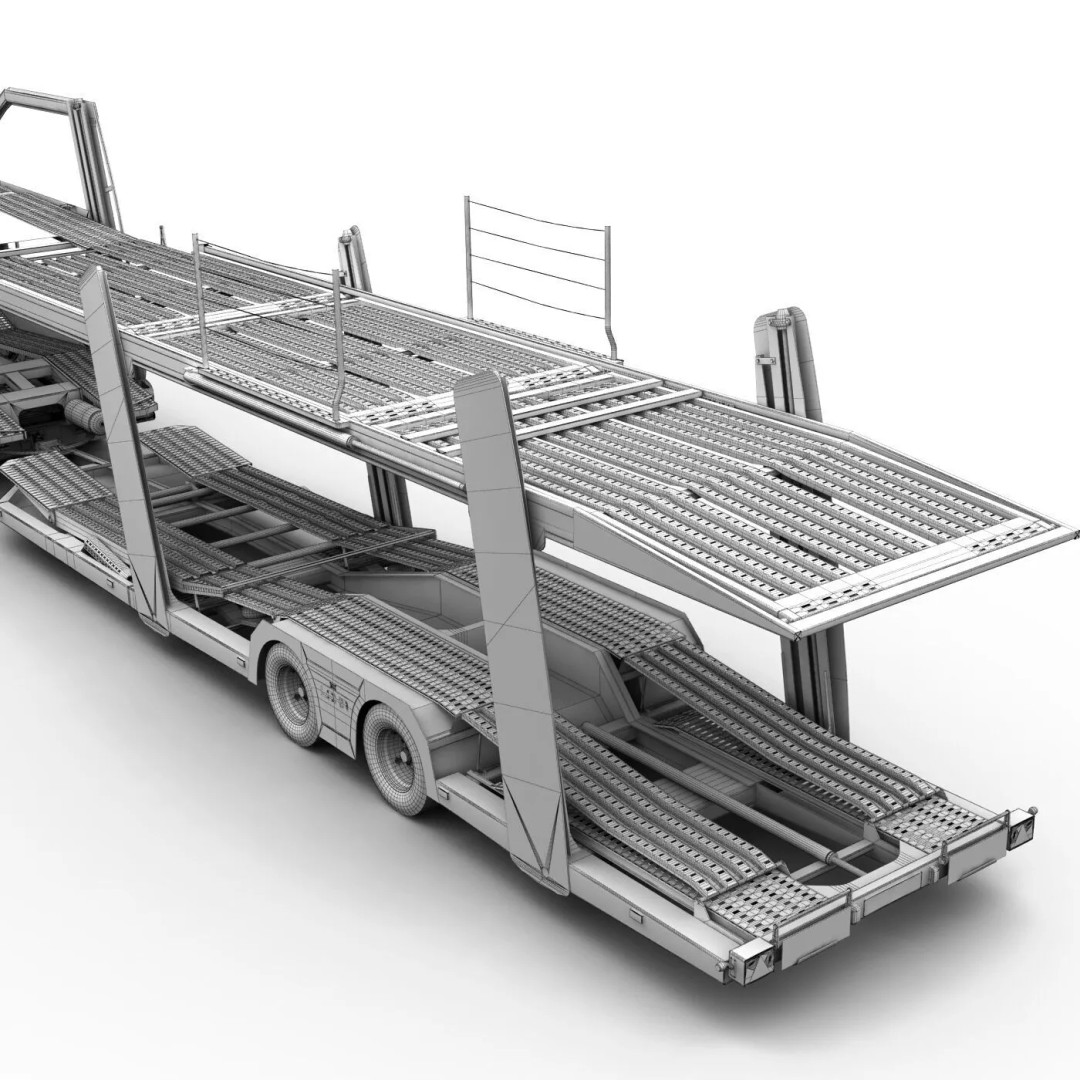 Mercedes-Benz Antos 3D Model – Realistic Truck Transporter, FBX, OBJ - View 35