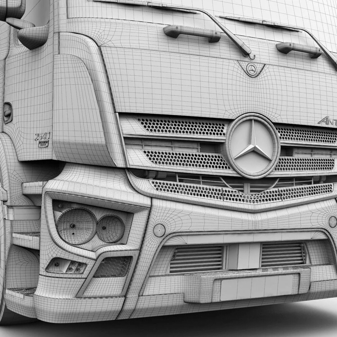 Mercedes-Benz Antos 3D Model – Realistic Truck Transporter, FBX, OBJ - View 36