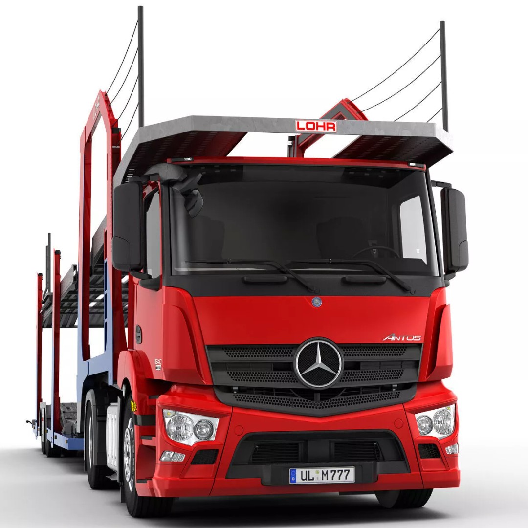 Mercedes-Benz Antos 3D Model – Realistic Truck Transporter, FBX, OBJ - View 9