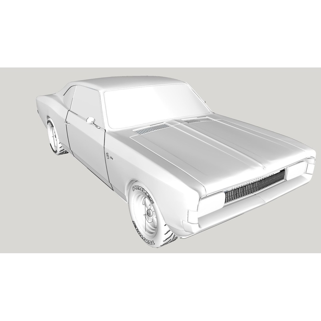 Opel Rekord SS Fiera 3D Model – Classic Car Asset, FBX, OBJ - View 17
