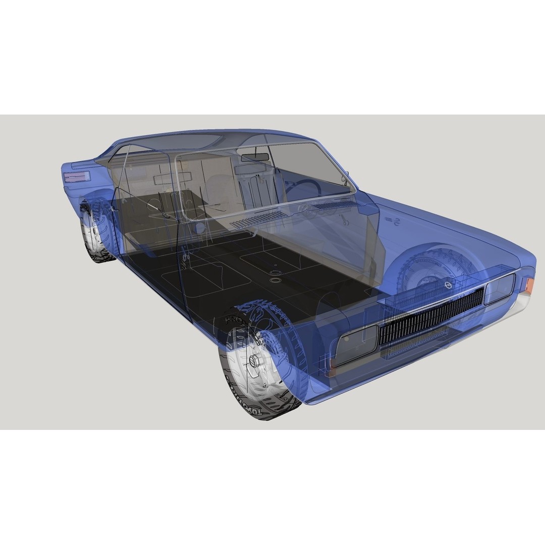 Opel Rekord SS Fiera 3D Model – Classic Car Asset, FBX, OBJ - View 18