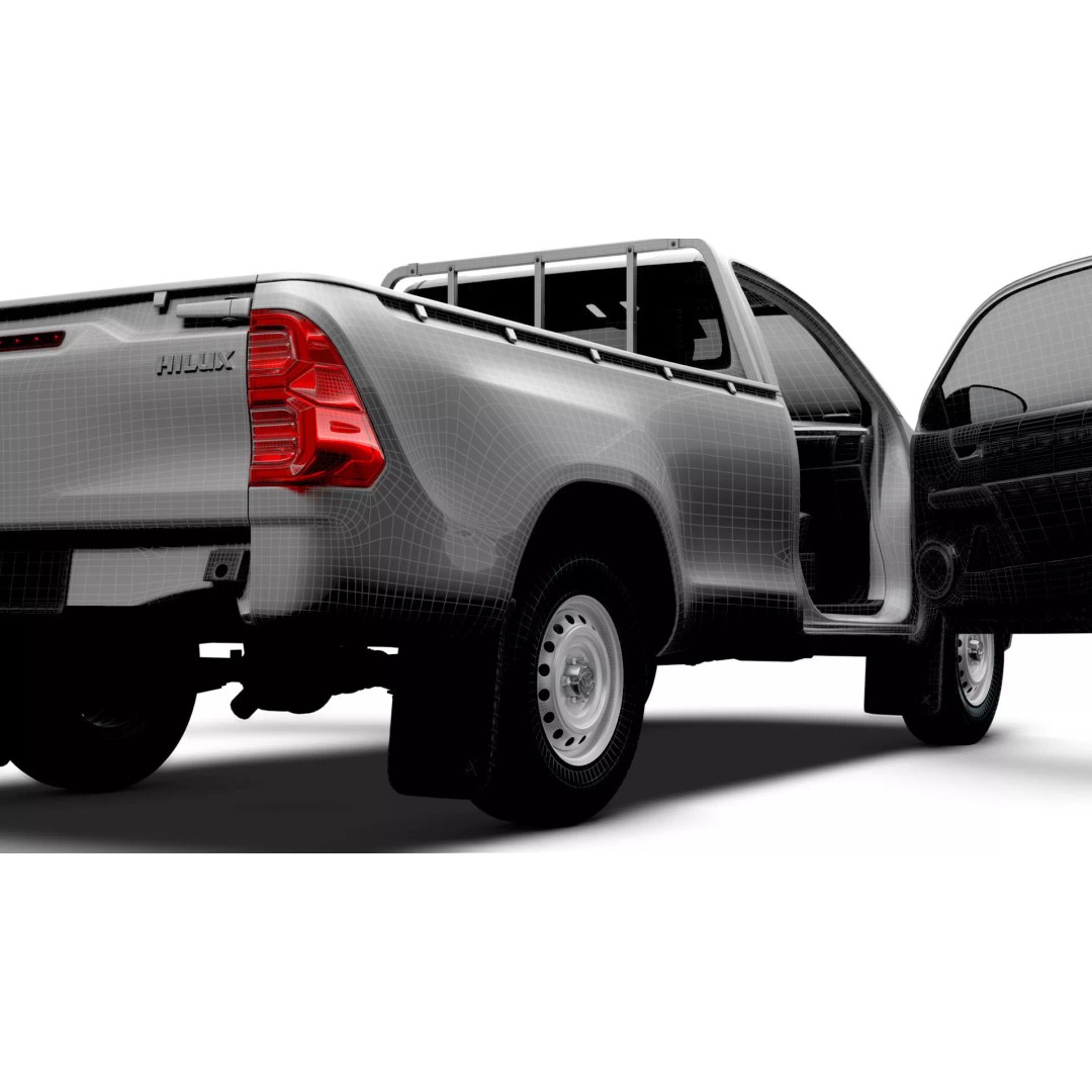 Toyota Hilux RegCab 3D Model – High-Quality SUV, FBX, PBR Textures