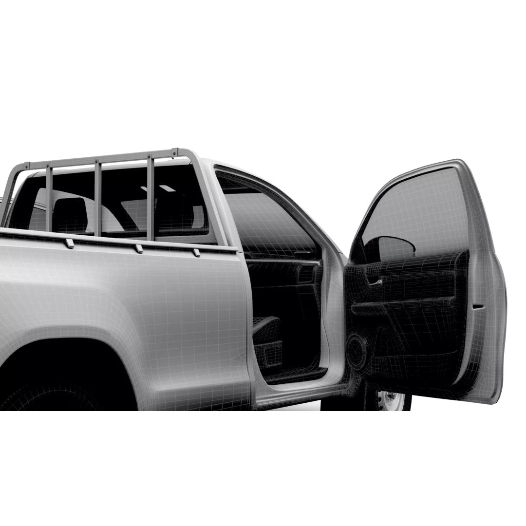 Toyota Hilux RegCab 3D Model – High-Quality SUV, FBX, PBR Textures - View 21