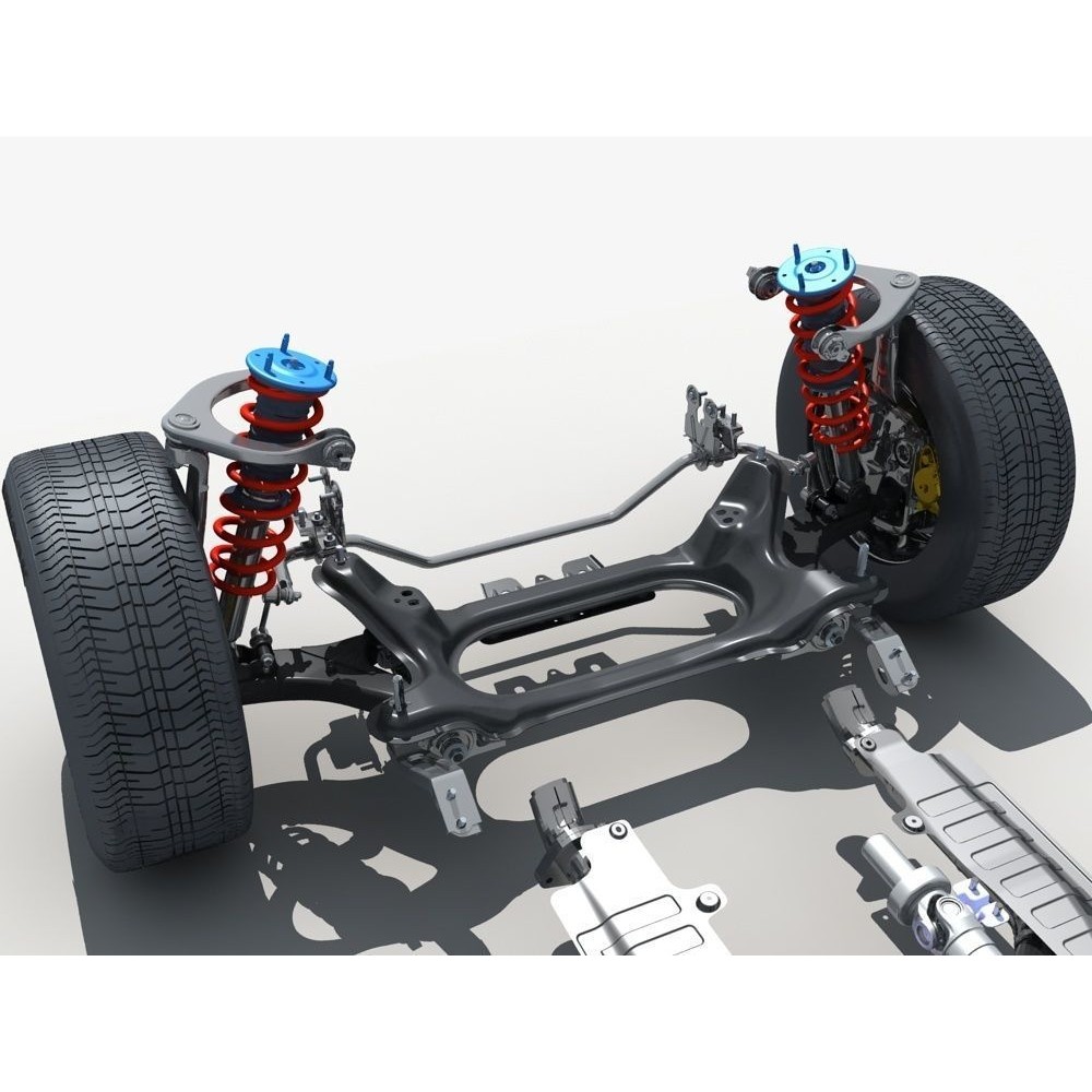 Car Chassis 3D Model – High Poly Vehicle Part with Engine, FBX - View 15
