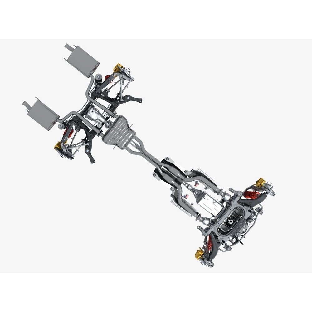 Car Chassis 3D Model – High Poly Vehicle Part with Engine, FBX - View 20