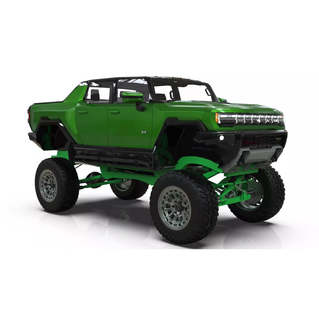 Hummer EV 3D Model – Lifted Monster Truck, Game Ready, Blender - View 10
