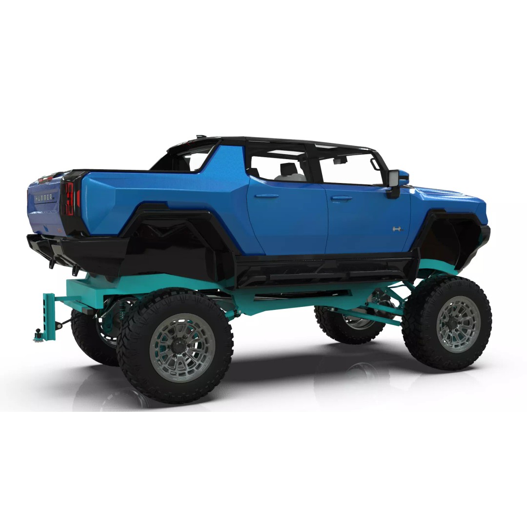 Hummer EV 3D Model – Lifted Monster Truck, Game Ready, Blender - View 12