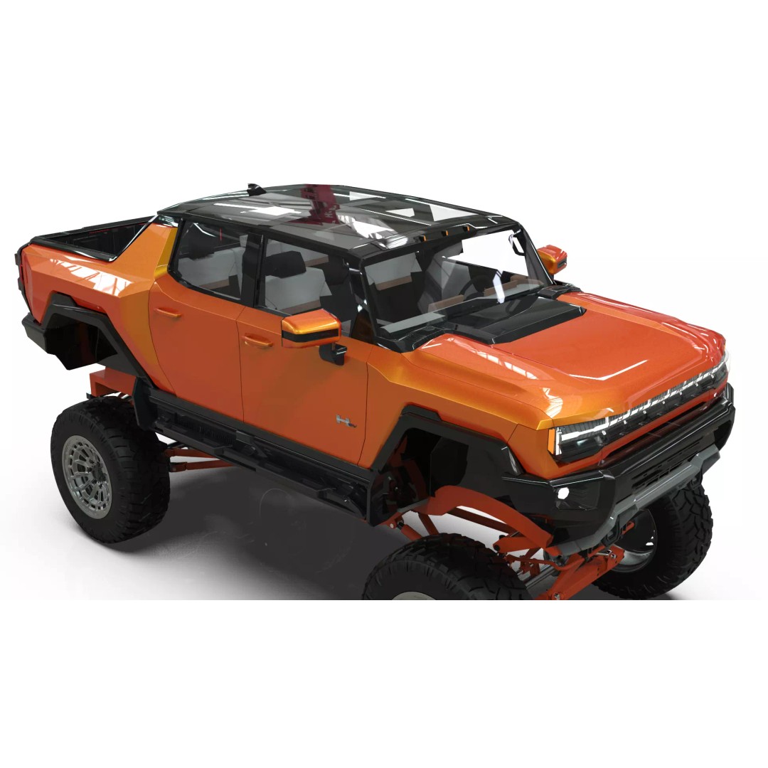 Hummer EV 3D Model – Lifted Monster Truck, Game Ready, Blender - View 13