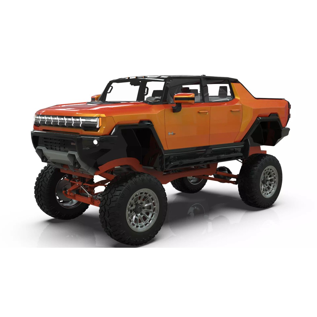 Hummer EV 3D Model – Lifted Monster Truck, Game Ready, Blender - View 14