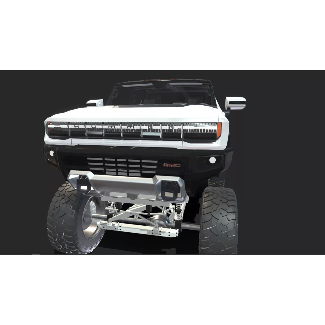 Hummer EV 3D Model – Lifted Monster Truck, Game Ready, Blender - View 17