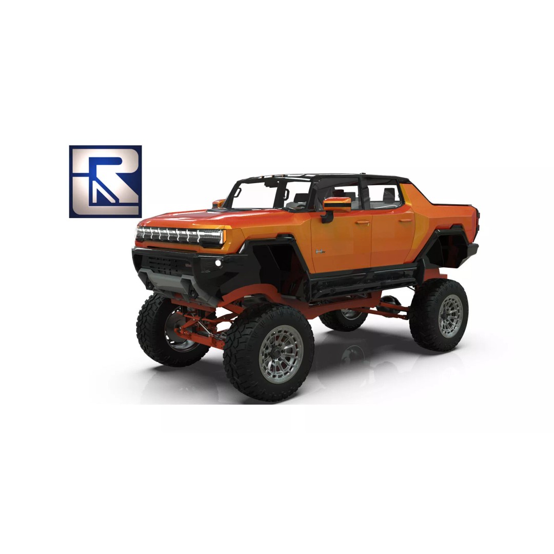 Hummer EV 3D Model – Lifted Monster Truck, Game Ready, Blender - View 2
