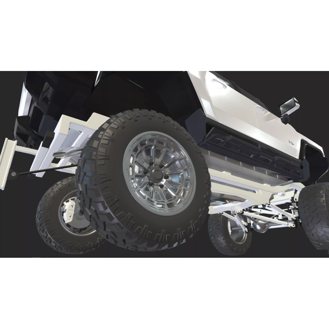 Hummer EV 3D Model – Lifted Monster Truck, Game Ready, Blender - View 22
