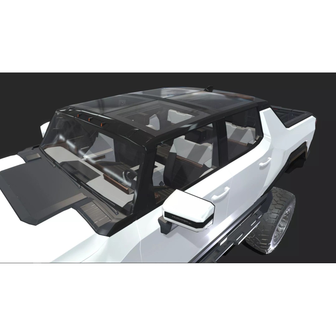 Hummer EV 3D Model – Lifted Monster Truck, Game Ready, Blender - View 25