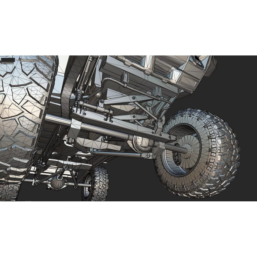 Hummer EV 3D Model – Lifted Monster Truck, Game Ready, Blender - View 28