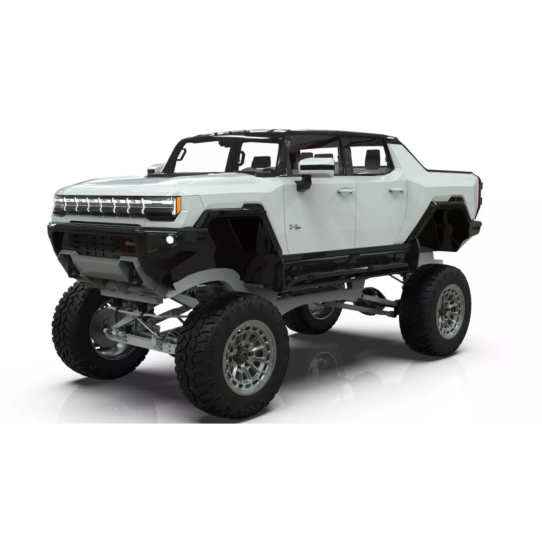 Hummer EV 3D Model – Lifted Monster Truck, Game Ready, Blender - View 3