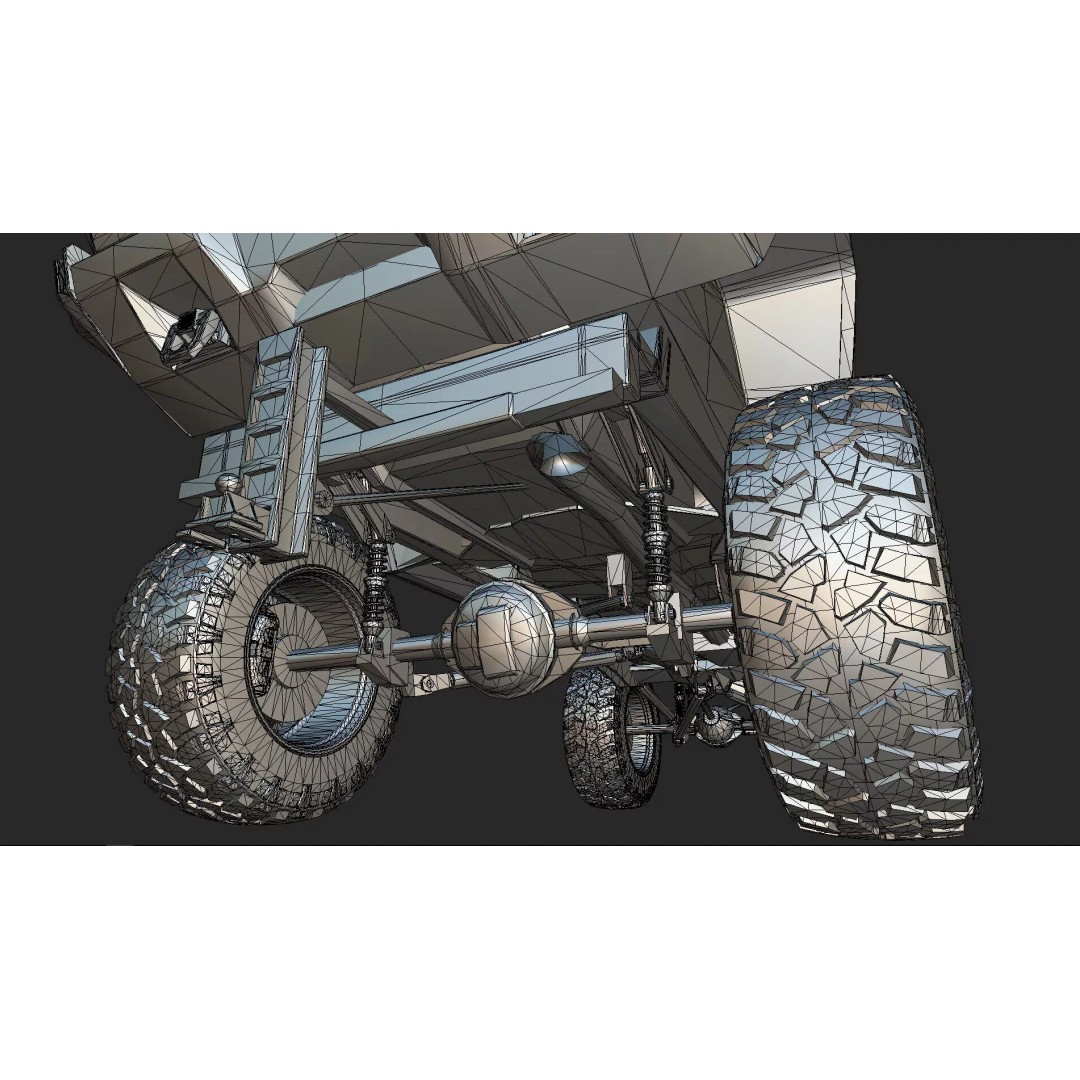 Hummer EV 3D Model – Lifted Monster Truck, Game Ready, Blender - View 30