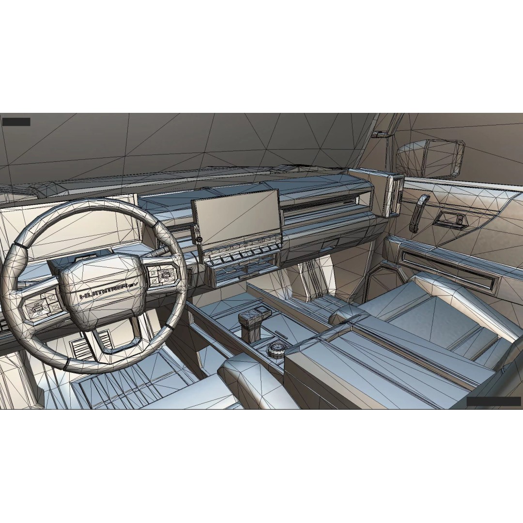 Hummer EV 3D Model – Lifted Monster Truck, Game Ready, Blender - View 34