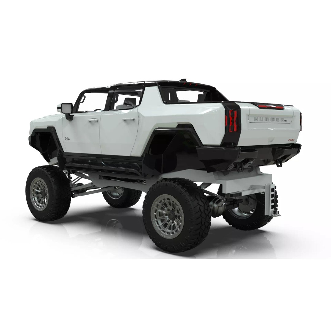 Hummer EV 3D Model – Lifted Monster Truck, Game Ready, Blender - View 5