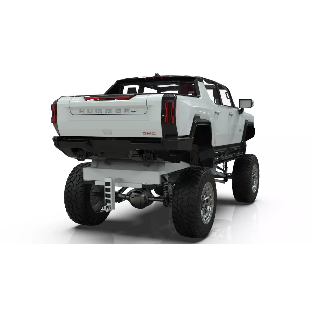 Hummer EV 3D Model – Lifted Monster Truck, Game Ready, Blender - View 6