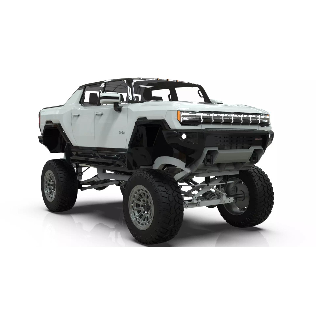 Hummer EV 3D Model – Lifted Monster Truck, Game Ready, Blender - View 7