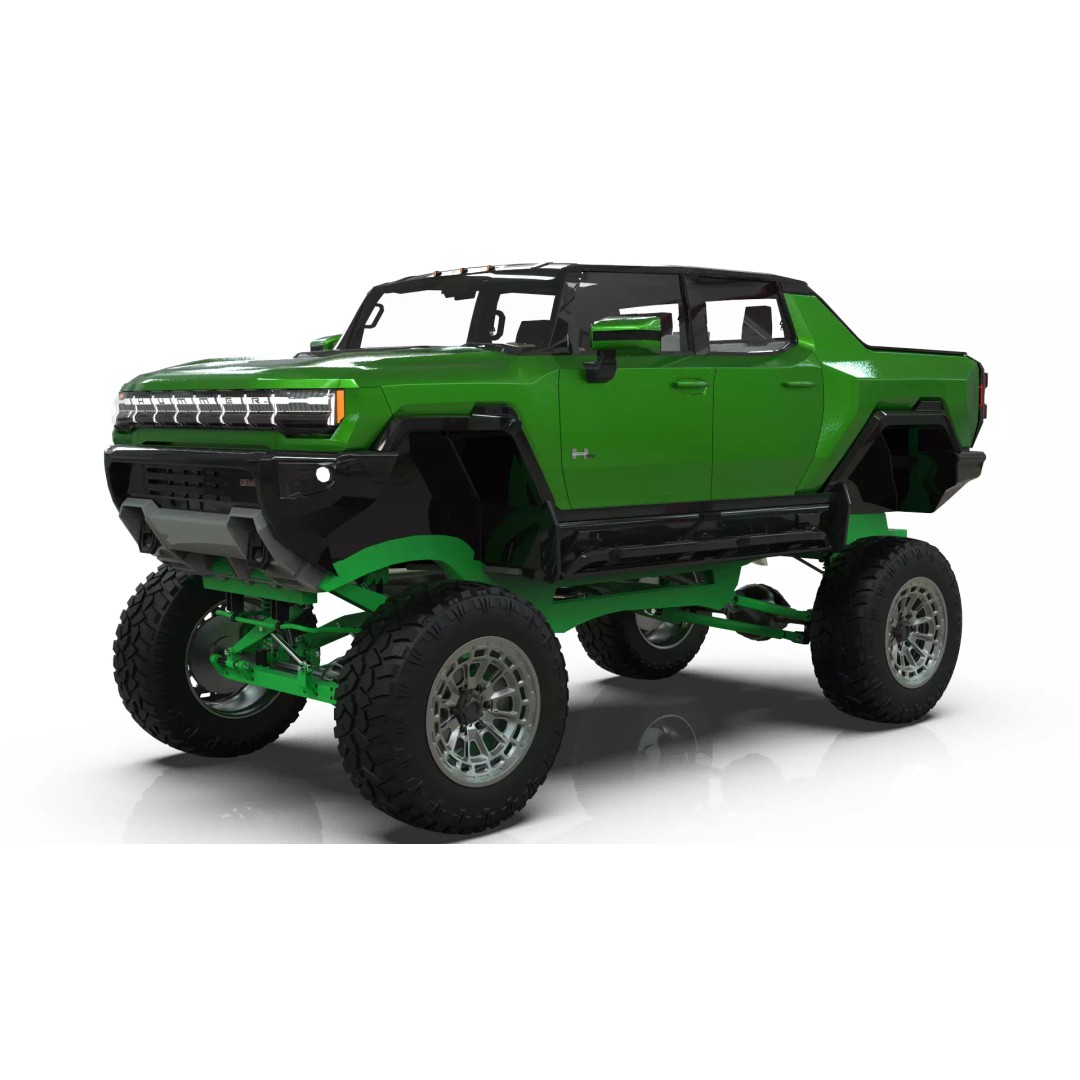 Hummer EV 3D Model – Lifted Monster Truck, Game Ready, Blender - View 8