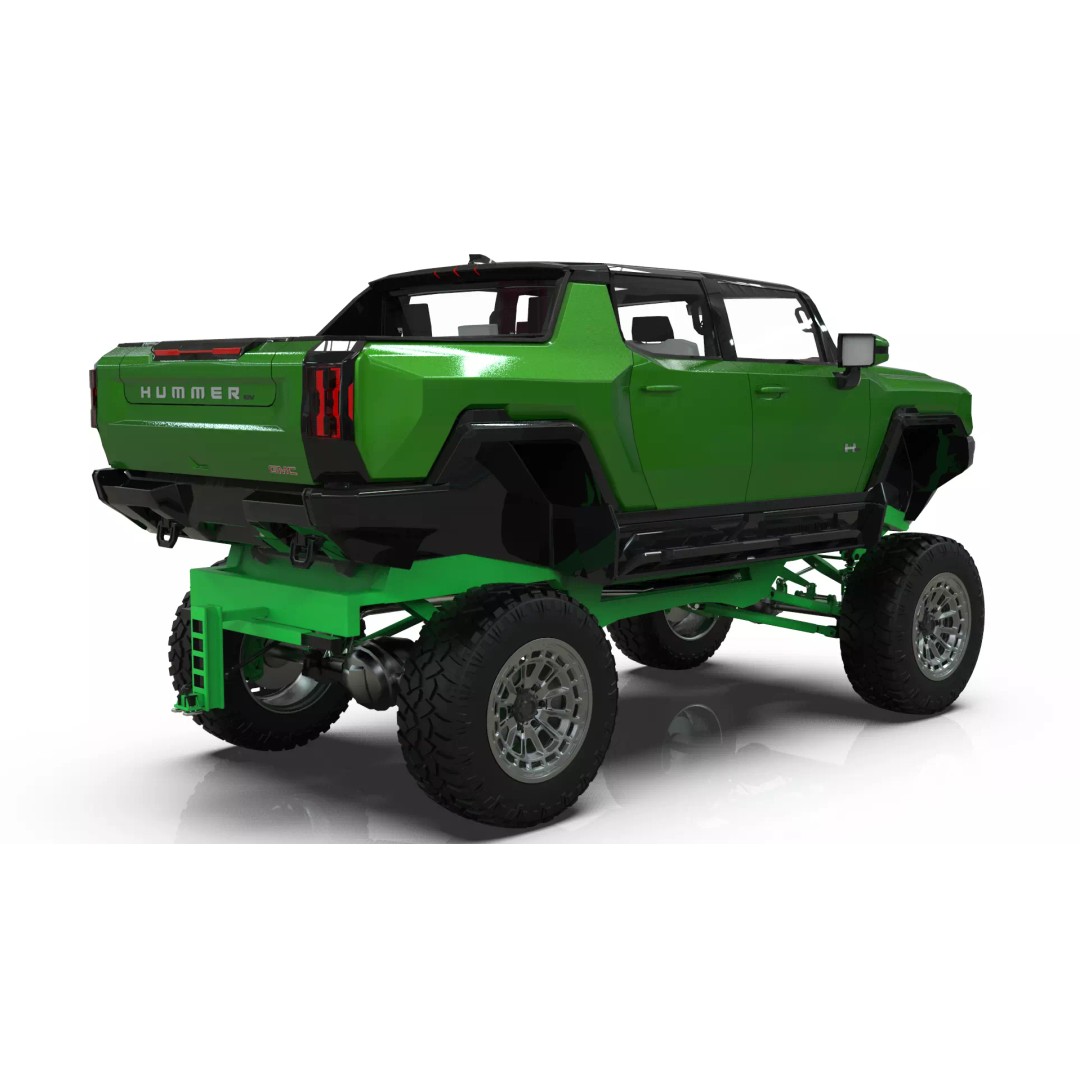 Hummer EV 3D Model – Lifted Monster Truck, Game Ready, Blender - View 9