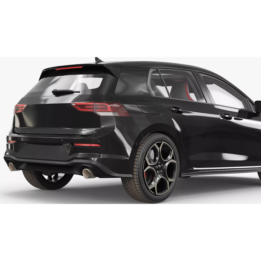 Compact Turbo Hatchback Car 3D Model – Rigged PBR Vehicle for Animation - View 13