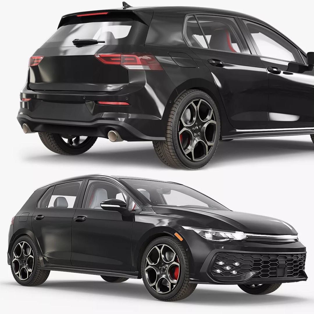 Compact Turbo Hatchback Car 3D Model – Rigged PBR Vehicle for Animation - View 23