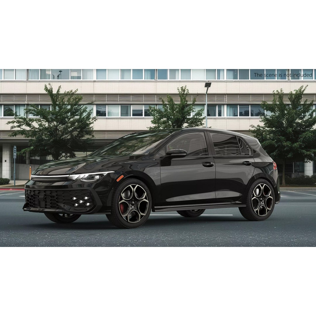 Compact Turbo Hatchback Car 3D Model – Rigged PBR Vehicle for Animation - View 5