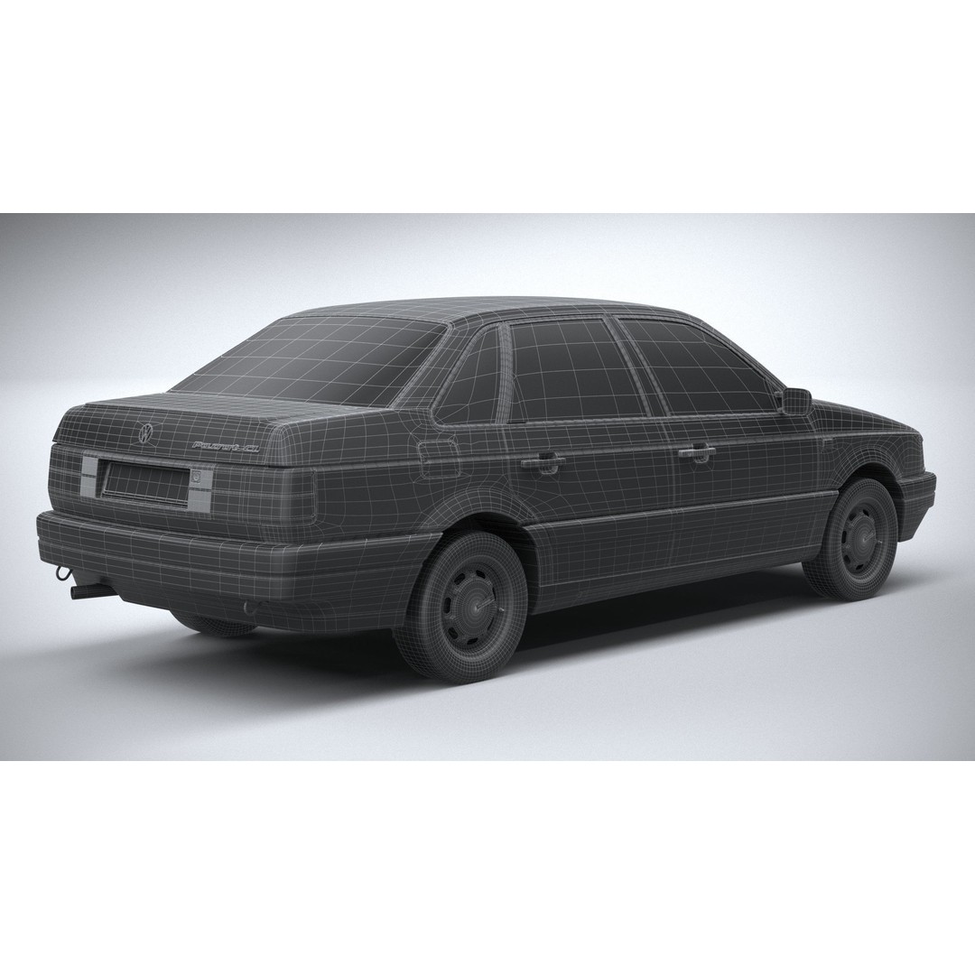 Volkswagen Passat B3 Sedan 3D Model – High Poly Classic Car, FBX, OBJ