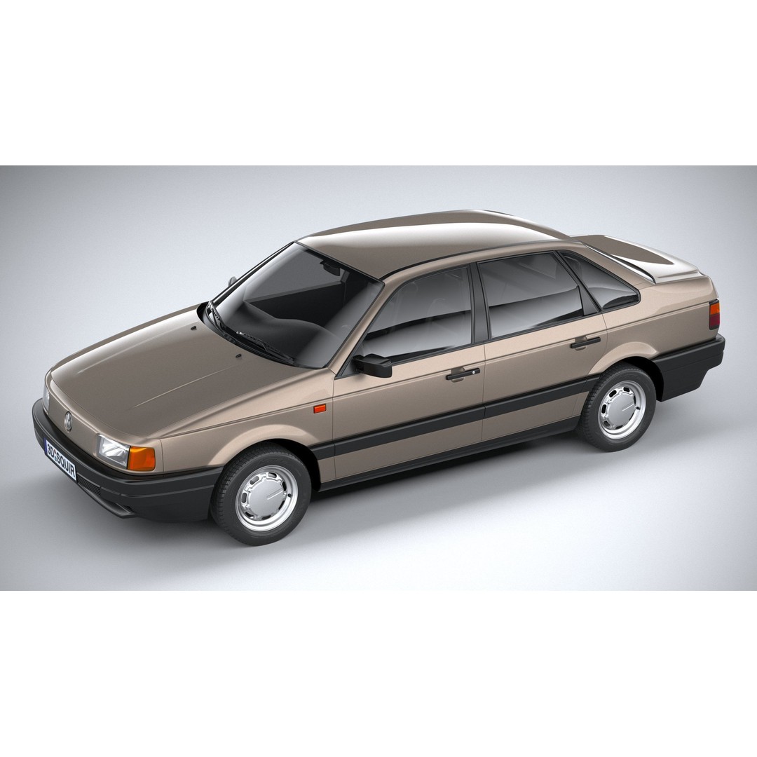 Volkswagen Passat B3 Sedan 3D Model – High Poly Classic Car, FBX, OBJ - View 10