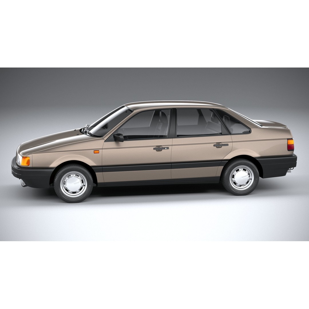 Volkswagen Passat B3 Sedan 3D Model – High Poly Classic Car, FBX, OBJ - View 11