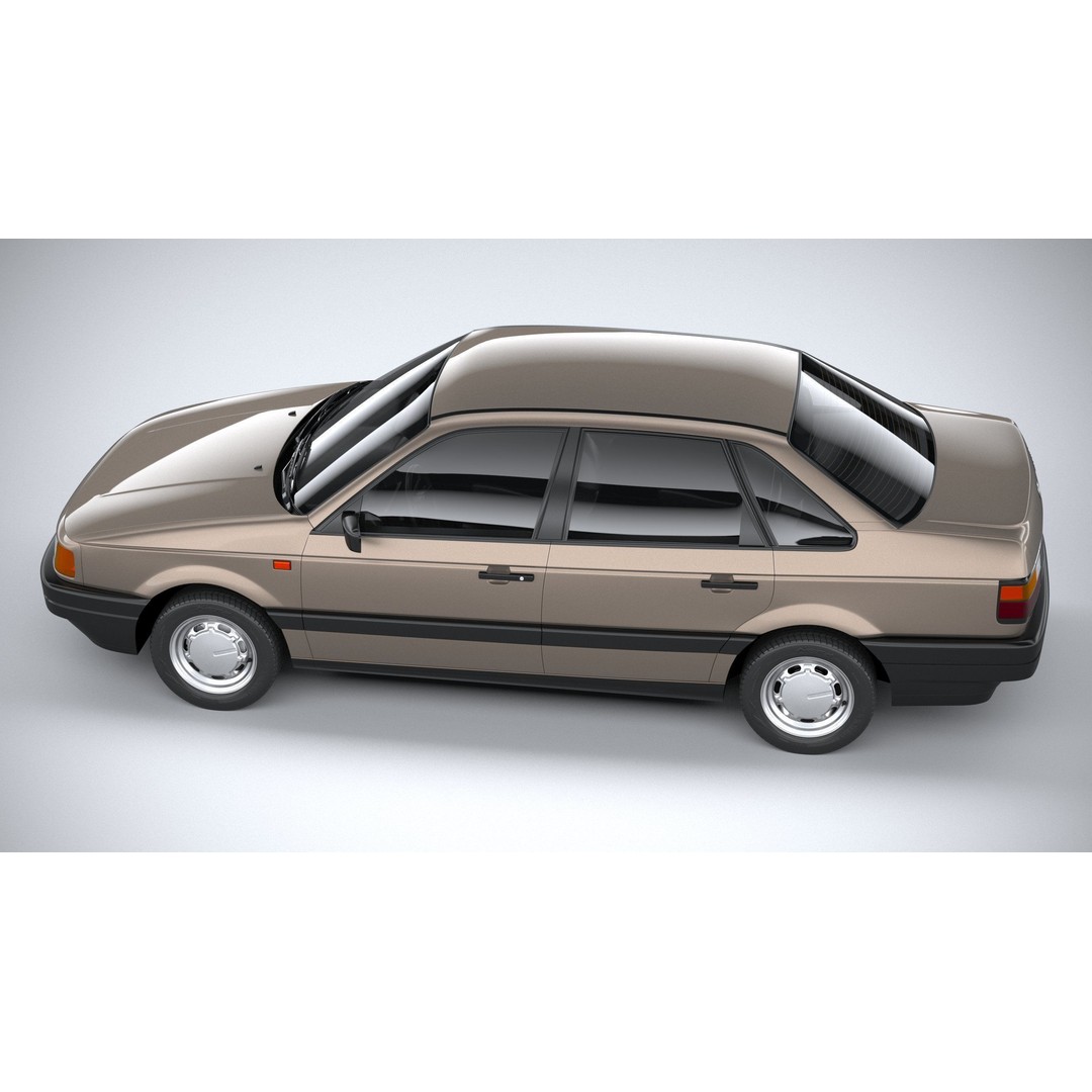 Volkswagen Passat B3 Sedan 3D Model – High Poly Classic Car, FBX, OBJ - View 12