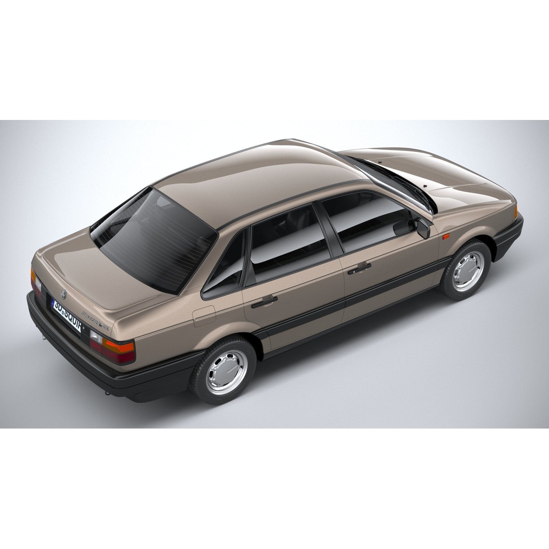 Volkswagen Passat B3 Sedan 3D Model – High Poly Classic Car, FBX, OBJ - View 13