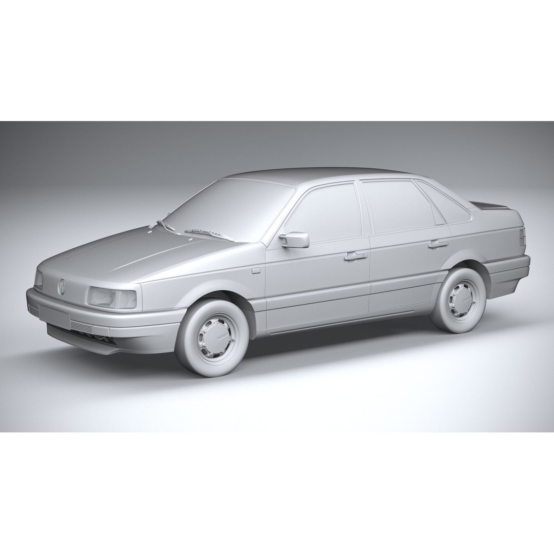 Volkswagen Passat B3 Sedan 3D Model – High Poly Classic Car, FBX, OBJ - View 22