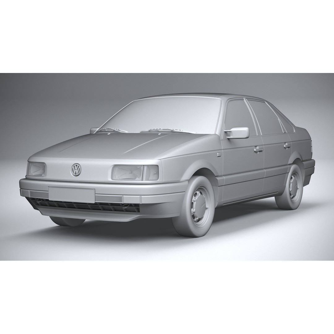 Volkswagen Passat B3 Sedan 3D Model – High Poly Classic Car, FBX, OBJ - View 23