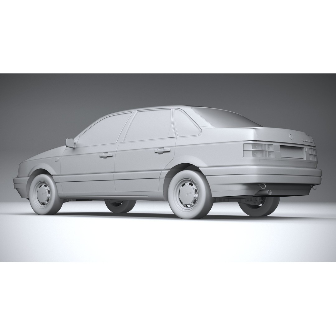 Volkswagen Passat B3 Sedan 3D Model – High Poly Classic Car, FBX, OBJ - View 24
