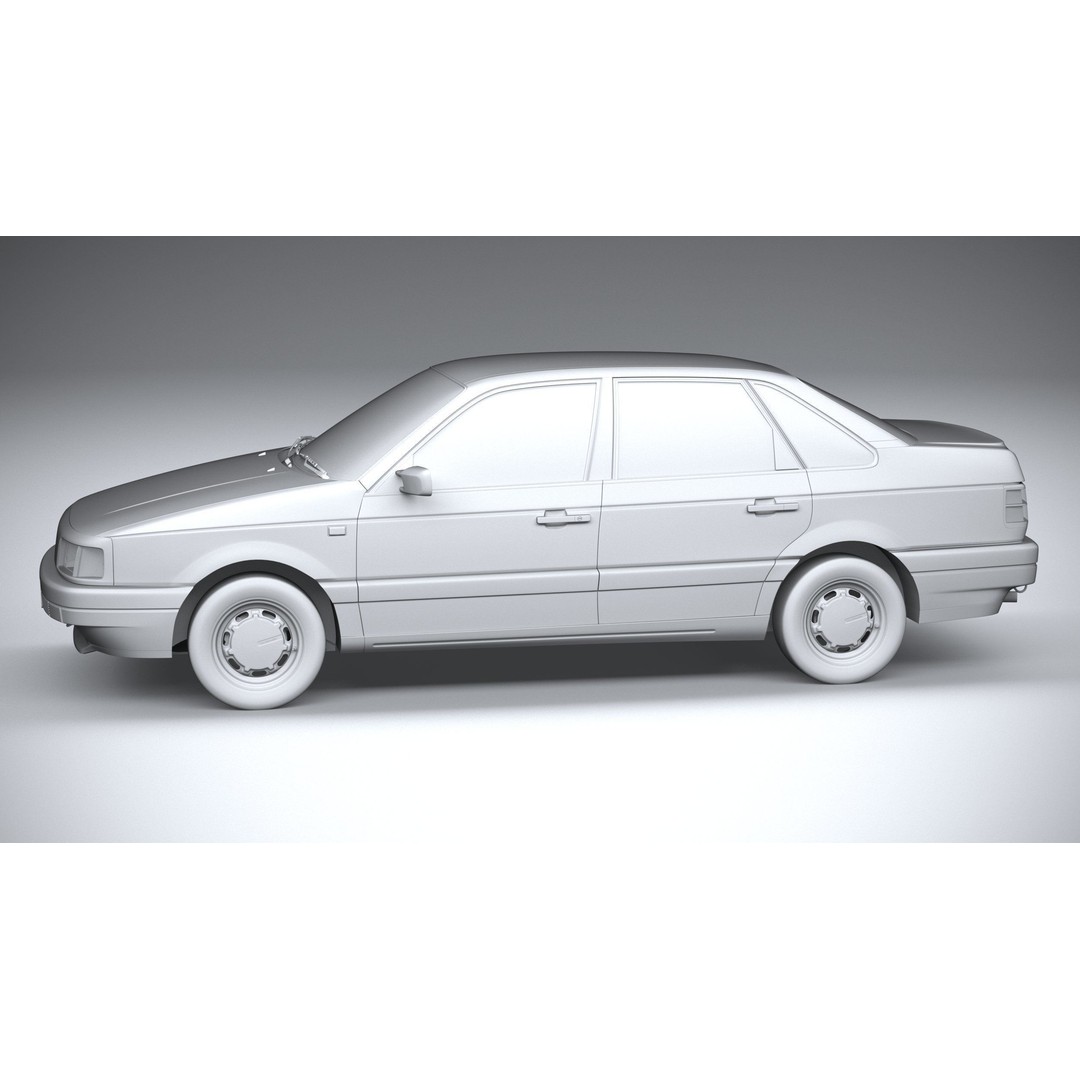 Volkswagen Passat B3 Sedan 3D Model – High Poly Classic Car, FBX, OBJ - View 25