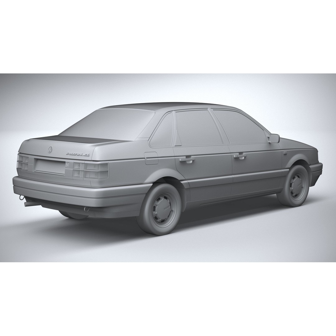 Volkswagen Passat B3 Sedan 3D Model – High Poly Classic Car, FBX, OBJ - View 28