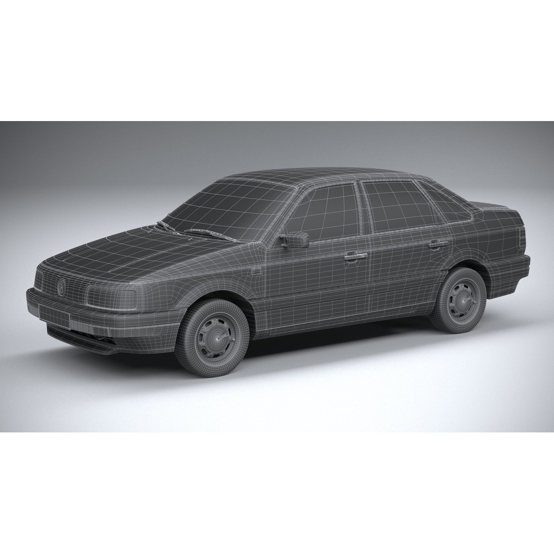 Volkswagen Passat B3 Sedan 3D Model – High Poly Classic Car, FBX, OBJ - View 31