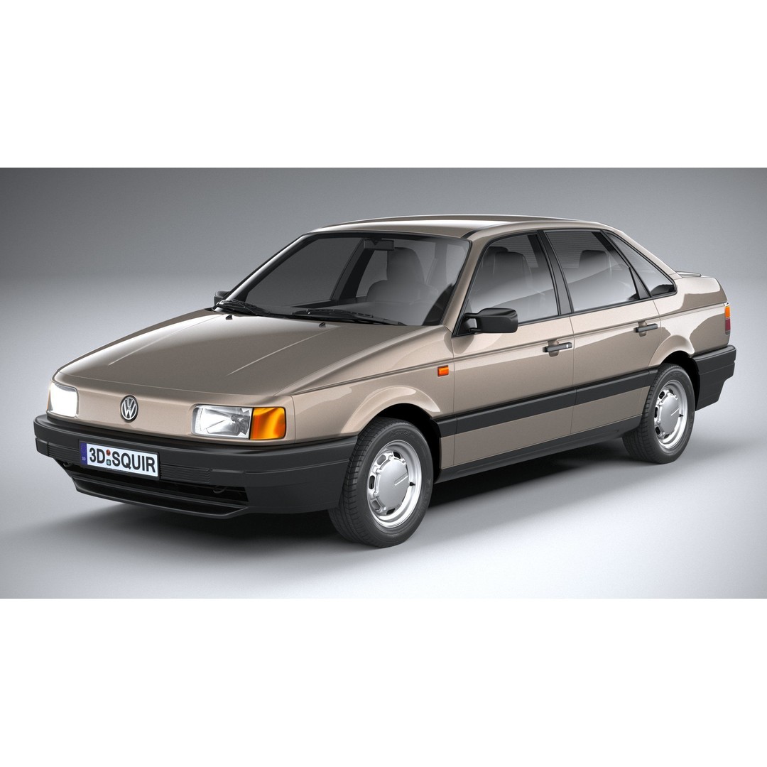 Volkswagen Passat B3 Sedan 3D Model – High Poly Classic Car, FBX, OBJ - View 4