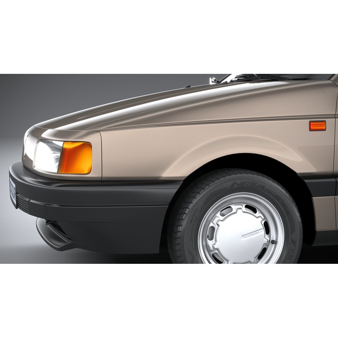 Volkswagen Passat B3 Sedan 3D Model – High Poly Classic Car, FBX, OBJ - View 6