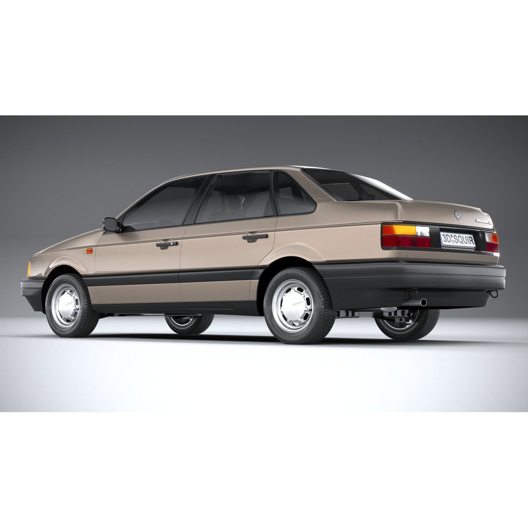 Volkswagen Passat B3 Sedan 3D Model – High Poly Classic Car, FBX, OBJ - View 8