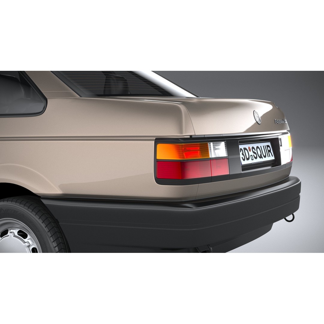 Volkswagen Passat B3 Sedan 3D Model – High Poly Classic Car, FBX, OBJ - View 9