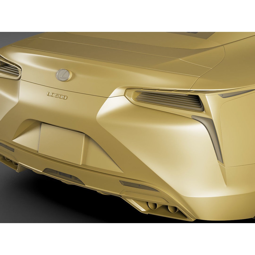 Lexus LC500 2018 3D Model – High Poly Car Asset, FBX, OBJ, Game Ready - View 20
